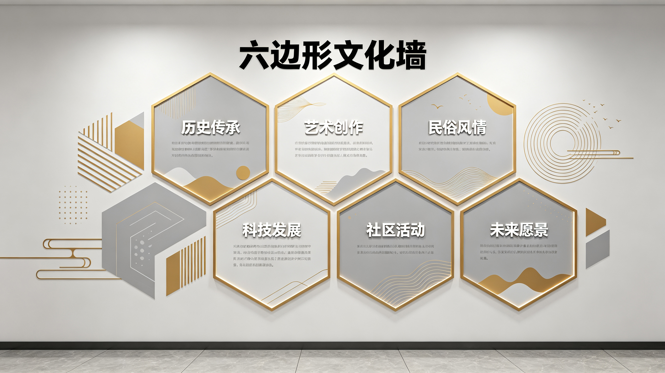 武定企业文化墙 | 六边形信息美学